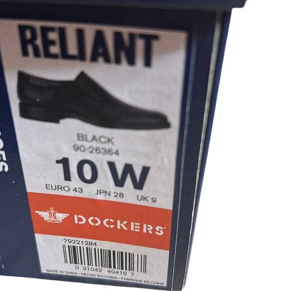 Dockers black leather slip on shoes, sz 10 W, flaw, two tiny scuff marks ,video - Picture 5 of 13